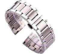 CWZZWS Correa de Reloj Pulsera de Acero Inoxidable 316l Azul Plata Mujeres Hombres Correa de Metal Enlaces de Extremo Recto 18 20 21 22 mm 23 mm 24 mm