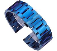 CWZZWS Correa de Reloj Pulsera de Acero Inoxidable 316l Azul Plata Mujeres Hombres Correa de Metal Enlaces de Extremo Recto 18 20 21 22 mm 23 mm 24 mm