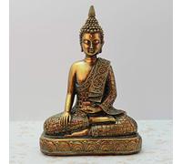 CWZZWS Feng Shui Buda Estatua Decoración Dorada, Estatuas de Buda Tailandia Estatua de Buda, Escultura, Ornamento Vintage de Oficina de Decoración de Home