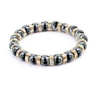 CWZZWS Hombres Mujeres Beads Hematite Pulsera Boadas Black Mantra Boads Boads Buddha Beads para mujeres y hombres