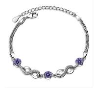 CWZZWS Infinito Amor Infinito Cadena Enlace Ajustable Mujeres Lujo