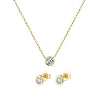 CWZZWS Joyería Conjunto de joyería Nupcial para Boda para Mujer - Conjunto de Pulsera y Collar de circón Redondo 925, Conjunto de joyería para Boda, Compromiso, Novia, Dama de Honor, Fiesta, joyería