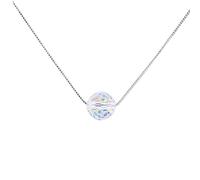 CWZZWS Joyería de Cristal Collar con Colgante de Plata Collar con Colgante de corazón Collar de Cadena de Plata Collares de joyería Collar con Colgante de Estrella Collar Collar de Cristal