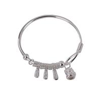 CWZZWS joyería de Las Mujeres Accesorios para niñas Pulsera de Plata, Brazalete de Plata de Ley 925 Vintage para Mujer Borla de Apertura Carácter Chino Encanto de Gato Joyería de Moda Regalos Regalo