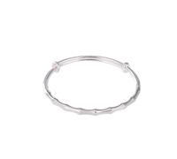 CWZZWS Joyería para Mujer Accesorios para niñas Pulsera de Plata, Brazalete de Plata de Ley 925 Vintage para Mujer Push-Pull Ajustable Suave con Chorro de Arena Nudos de bambú Charm Joyería de Moda