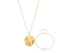 CWZZWS Juego de Collar y Pulsera de joyería - Juego de Joyas con Colgante de Perlas Redondas Ajustables 925, para Joyas de Boda sin alérgenos para Novias y Damas de Honor