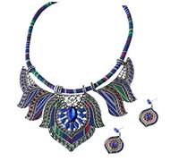 CWZZWS Juego de joyas de 1 conjunto para mujeres collar de estilo étnico y accesorios de verano para bodas fiestas y viajar una idea actual presente para seres queridos