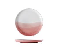 CWZZWS Juegos de vajillas Cena de cerámica Redonda de mármol Cena de Cabina para el hogar Postre de Porcelana Ensalada de bistec para Servir Platos de Pastel, Azul Claro (Rosa S)
