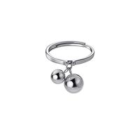 CWZZWS Linda campana de pelota 925 anillo abierto de plata esterling para mujeres expandibles boho boho geométrico declaración redonda anillos de dedos fit de ala de delicadeza