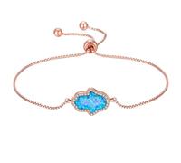 CWZZWS Lucky Synthetic Opal Hamsa Hand of Fatima Charms Pulseras Mujer Plata de Ley 925 Blanco Amarillo Oro Rosa con Accesorios para Usted Regalo Creativo de Moda