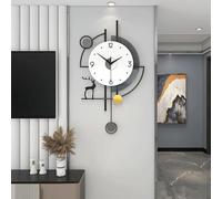 CWZZWS Metal Decorativo Gran Pared Reloj de Pared Moderno de Mediados de Siglo Silencio no titulado para Sala de Estar, Dormitorio, Comedor, Oficina Gran Reloj Decoraciones para el hogar