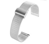 CWZZWS Mira correas, plateado de malla inoxidable de acero inoxidable. Relojes de hebilla de hebilla Pulsera de reemplazo de correa 18/20/22 mm, reemplazo de la banda de reloj