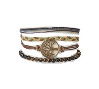 CWZZWS Nuevo 4 Unids/Set Pulsera de Hilo Rojo de la Suerte Charm Árbol de la Vida 4 Mm Pulseras de Cuentas de Ágata de Piedra Natural Pulsera de Yoga Joyería Accesorios de Moda Regalo Creativo para