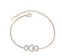 CWZZWS Nuevo Unisex Acero Inoxidable 925 Plata Circón Una Cadena de corazón Pulseras Ajustables Accesorios de joyería Fina Regalo de Fiesta Moda Regalo Creativo de Moda para Mujeres y Hombres