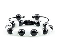 CWZZWS Obsidiana Negra Natural con Cuentas para Hombres, Piedra de Ojo de Tigre, Ojo de Gato, Aceite Esencial de Yoga, brazaletes elásticos, Regalo