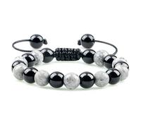 CWZZWS Obsidiana Negra Natural con Cuentas para Hombres, Piedra de Ojo de Tigre, Ojo de Gato, Aceite Esencial de Yoga, brazaletes elásticos, Regalo