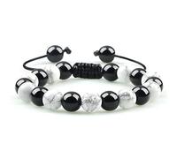 CWZZWS Obsidiana Negra Natural con Cuentas para Hombres, Piedra de Ojo de Tigre, Ojo de Gato, Aceite Esencial de Yoga, brazaletes elásticos, Regalo