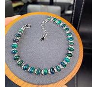 CWZZWS Opal 925 Silver Inlid Natural Black Opal Women Noble Classic Classic Oval Pulsera
