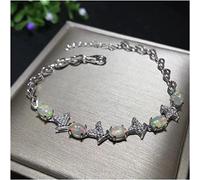 CWZZWS Opal Natural Multicolor Opal Fashion, especialmente brazalete, pulsera de piedras preciosas naturales S925 Silver Women Fiesta Joyería de regalo