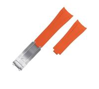 CWZZWS Para GMT Natural Gubasto Start Store Glide Hebilla de 20 mm Bandas de relojes Fluororubber de extremo curvo de 20 mm