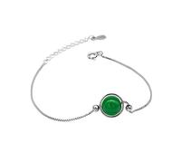 CWZZWS Pulsera 925 para Mujer, Temperamento Hermosa Ágata Verde Arte de Dama, Ropa de muñeca de Moda para Mujer Joyas de Pulsera de Estilo Europeo y Americano, Conjuntos de Joyas