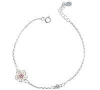 CWZZWS Pulsera de brazalete de plata esterlina ajustable, pulseras de cadena, pulsera de plata esterlina de mujeres pulsomos de cereza ajustables damas de plataforma de plataforma esterlina
