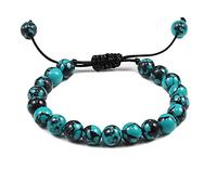 CWZZWS Pulsera de Cuentas de Piedra Natural con Cuentas Tejidas Cuerda Hombres Pulsera Amistad Pareja Pulseras para Mujeres