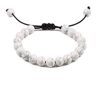 CWZZWS Pulsera de Cuentas de Piedra Natural con Cuentas Tejidas Cuerda Hombres Pulsera Amistad Pareja Pulseras para Mujeres