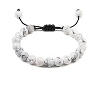 CWZZWS Pulsera de Cuentas de Piedra Natural con Cuentas Tejidas Cuerda Hombres Pulsera Amistad Pareja Pulseras para Mujeres