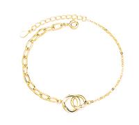 CWZZWS Pulsera de Doble círculo 925, Pulsera con dijes, Pulseras infinitas entrelazadas para Mujer, joyería de cumpleaños y Aniversario, GIF
