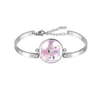 CWZZWS Pulsera De Joyería,Pulseras De Amor para Mujer, Regalos para Mujer, Esposa, Mamá, Flores Rosadas, Hojas Verdes