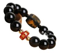 CWZZWS Pulsera de obsidiana Negra, Pulsera de ágata roja, Pulsera con Cuentas de Cristal de 10 mm para Mujeres, Hombres, meditación de Chakras de Cristal curativo Reiki, obsidiana