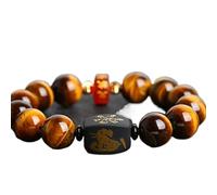 CWZZWS Pulsera de obsidiana Negra, Pulsera de ágata roja, Pulsera con Cuentas de Cristal de 10 mm para Mujeres, Hombres, meditación de Chakras de Cristal curativo Reiki, obsidiana