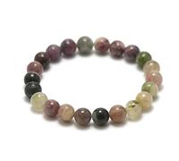 CWZZWS Pulsera de piedra preciosa de la joyería de encanto, pulseras con cuentas de tourmalina tourmalina beads brazaletes pulsera de cristal elástico joyería de cristal para hombres mujeres