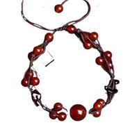 CWZZWS Pulsera de Piedras Preciosas Naturales, Amuleto Pulsera de Granate Cuentas Redondas Rojas Pulsera de Amuleto de la Suerte Gemas Piedra Natal para Buena Fortuna Riqueza Valiente Unisex