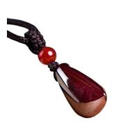 CWZZWS Pulsera de Piedras Preciosas Naturales, Colgante de Calabaza de Cristal de cinabrio, amuletos de la Suerte para Piedras Preciosas Naturales, Amuleto Rojo, Colgante de Donut, Cristal Reiki Que