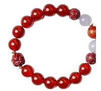 CWZZWS Pulsera de Piedras Preciosas Naturales, Pulsera de ágata Natural, Pulsera con dijes de Animales del zodíaco, Pulsera de Cristal Reiki de cinabrio, Pulsera talismán de Buena Suerte, Cuentas