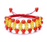 CWZZWS Pulsera de Piedras Preciosas Naturales, Pulsera de Cristal de 0.236 in y 0.315 in, Pulsera de Piedra Natal de Chakras, Pulsera de Granate, Pulsera Pi Yao, Amuleto de Buena Suerte, Pulsera para