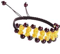 CWZZWS Pulsera de Piedras Preciosas Naturales, Pulsera de Cristal de 0.236 in y 0.315 in, Pulsera de Piedra Natal de Chakras, Pulsera de Granate, Pulsera Pi Yao, Amuleto de Buena Suerte, Pulsera para