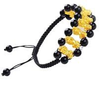 CWZZWS Pulsera de Piedras Preciosas Naturales, Pulsera de Cristal de 0.236 in y 0.315 in, Pulsera de Piedra Natal de Chakras, Pulsera de Granate, Pulsera Pi Yao, Amuleto de Buena Suerte, Pulsera para