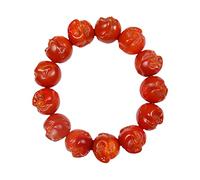 CWZZWS Pulsera de Piedras Preciosas Naturales, Pulsera de Cristal de ágata roja del Sur, Amuleto de Buda para protección, Chakra de Cristal Reiki, Pulsera de Amuleto de la Suerte para Mujeres,