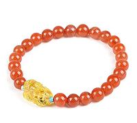 CWZZWS Pulsera de Piedras Preciosas Naturales, Pulsera Pixiu, Pulsera de Cuentas Redondas de 6/7/8 mm, Pulsera con Amuleto de la Suerte para Mujer, Pulsera de Cristal para protegerse de los Malos