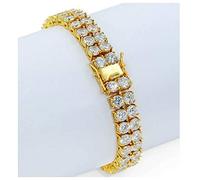 CWZZWS Pulsera de Tenis de 2 Filas AAA Zirconia cúbica Cristal de Hielo Tenis Pulsera de Diamantes de Laboratorio Brillante 7 Pulgadas / 8 Pulgadas