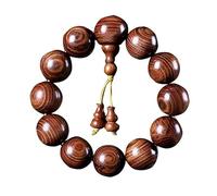 CWZZWS Pulsera Panzhu, Rosario Budista, Cuentas de Rosario, Cuerda de Mano de Madera de Pera Huanghua, Cuentas de Buda, Joyería de Cadena de Mano, Diseño de Textura única para Hombres y Mujeres,