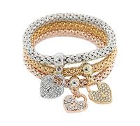 CWZZWS Pulseras con Iniciales para niñas Adolescentes, Colgante de corazón de Acero Inoxidable para Mujeres, 26 Pendientes de Fruta