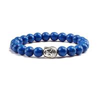 CWZZWS pulseras de piedra volcánica natural brazalete de la cabeza buda hombres mujeres de los brazaletes de los brazaletes de pareja
