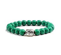 CWZZWS pulseras de piedra volcánica natural brazalete de la cabeza buda hombres mujeres de los brazaletes de los brazaletes de pareja