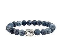 CWZZWS pulseras de piedra volcánica natural brazalete de la cabeza buda hombres mujeres de los brazaletes de los brazaletes de pareja