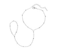 CWZZWS Pulseras Lazo Pulsera De Circonitas Lazo Ajustable Pulsera De Cadena con Cuentas Oro Amistad Pequeño Aro Doble