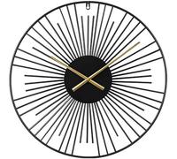 CWZZWS Reloj de Pared Arte de Arte Moderno Reloj Redondo de Pared de Gran tamaño, Relojes de Pared de Metal Que no se masturban en Silencio Negro, Reloj clásico de Pared Grande para Sala de Estar,